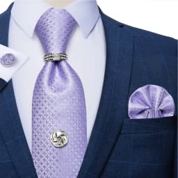 2023 Fashion Men's Tie Set Hanky Cufflink with Tie Tack Silver Ring 8cm Solid Classic Wedding Party Accessories Gravata Gift