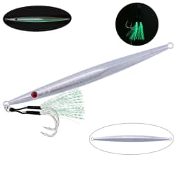 1pcs Iron Plate Jig Sea Fishing Long Strip Quick-Drawing Iron Plate Fish Fast Sinking And Slow Shaking Luminous Iron Plate 100g