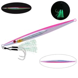 1pcs Iron Plate Jig Sea Fishing Long Strip Quick-Drawing Iron Plate Fish Fast Sinking And Slow Shaking Luminous Iron Plate 100g