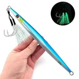 1pcs Iron Plate Jig Sea Fishing Long Strip Quick-Drawing Iron Plate Fish Fast Sinking And Slow Shaking Luminous Iron Plate 100g