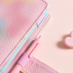 2023 New PU Leather Notebook A7 Binder DIY Planner Organizer 6 Zipper Pockets 12Pcs Budget Sheet 2Pcs French Alphabet Stickers