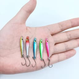 DUODUOYU 1PCS Mini Jig Fishing Lures 3.5g/6g Hard Artificial Bionics Bait small fish Single Hook jig Stream Trout baits pesca
