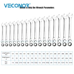 1pc 7/16 Inch Ratchet Wrench Spanner Flexible Head Mirror Polish Universal Hand Tools Car Repair Tool