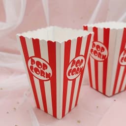 12/48pcs Striped Classic Red and White Striped Paper Popcorn Boxes Disposable Snack Containers for Movie Night Party