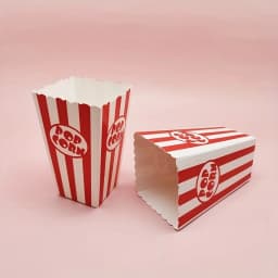 12/48pcs Striped Classic Red and White Striped Paper Popcorn Boxes Disposable Snack Containers for Movie Night Party