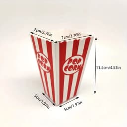 12/48pcs Striped Classic Red and White Striped Paper Popcorn Boxes Disposable Snack Containers for Movie Night Party