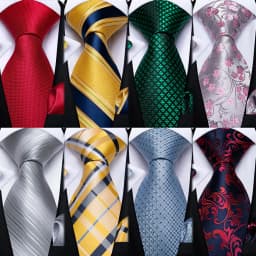Fashion Classic Striped Plaid Mens Tie Set 8cm Wedding Party Necktie Handkerchief Cufflinks Accessories Gift for Men