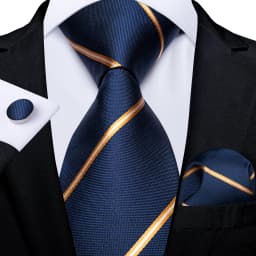 Fashion Classic Striped Plaid Mens Tie Set 8cm Wedding Party Necktie Handkerchief Cufflinks Accessories Gift for Men