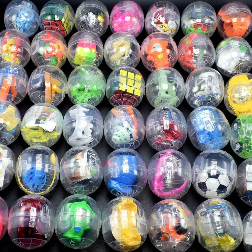 6pcs Gacha Mixed Doll Toy Ball Transparent Capsule Surprise Egg Model Puppets Toys for Gift Game Machine 47X55mm