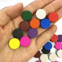 100 Pieces Diameter 15*5 MM Wooden Pawn Game Pieces Colorful Chess For Tokens Board Game/Educational Games Accessories