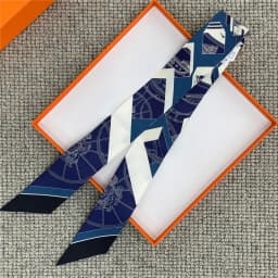 POBING Wheel Print 18m/m Twill Silk Scarves Women Luxury Brand Scarf Bag Ribbons Tie Head Scarf Small Long Skinny Scarf 86*5CM