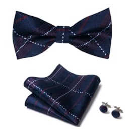 Great Quality Silver Office Butterfly Hanky Cufflink Set Bowtie For Men Geometric Hombre Formal Clothing