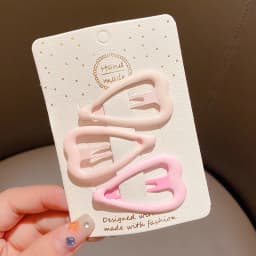 3/6 Pcs/Set New Girls Fashion Coffee Color Geometric Stars Ornament Pink Hair Clips Adult Sweet Hairpins Female Hair Accessories