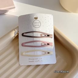 3/6 Pcs/Set New Girls Fashion Coffee Color Geometric Stars Ornament Pink Hair Clips Adult Sweet Hairpins Female Hair Accessories