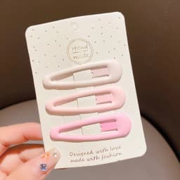 3/6 Pcs/Set New Girls Fashion Coffee Color Geometric Stars Ornament Pink Hair Clips Adult Sweet Hairpins Female Hair Accessories