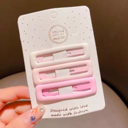 3/6 Pcs/Set New Girls Fashion Coffee Color Geometric Stars Ornament Pink Hair Clips Adult Sweet Hairpins Female Hair Accessories