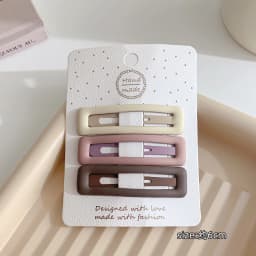 3/6 Pcs/Set New Girls Fashion Coffee Color Geometric Stars Ornament Pink Hair Clips Adult Sweet Hairpins Female Hair Accessories