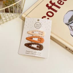 3/6 Pcs/Set New Girls Fashion Coffee Color Geometric Stars Ornament Pink Hair Clips Adult Sweet Hairpins Female Hair Accessories