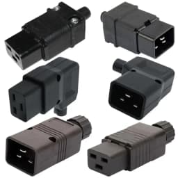 Black PDU UPS C19 C20 Wiring Connector Female Male Rewirable Industry Plug Online Assemble Electric Power Socket Converter 1pcs