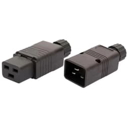 Black PDU UPS C19 C20 Wiring Connector Female Male Rewirable Industry Plug Online Assemble Electric Power Socket Converter 1pcs
