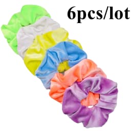 6pcs/lot Hair Scrunchies Accessories Elastic Band Holder Headwear Ties Tie Dye Color Leopard Velvet Neon Women Girls Scrunchy