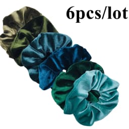 6pcs/lot Hair Scrunchies Accessories Elastic Band Holder Headwear Ties Tie Dye Color Leopard Velvet Neon Women Girls Scrunchy