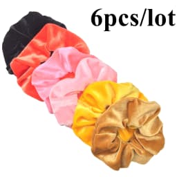 6pcs/lot Hair Scrunchies Accessories Elastic Band Holder Headwear Ties Tie Dye Color Leopard Velvet Neon Women Girls Scrunchy