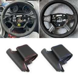 Braids on Car Steering Wheel For Mercedes Benz GL R Class X164 2006- 2009 M-Class W164 2005 2006 2007 2008 Leather Cover Trim