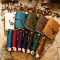 Handmade Vintage Traveler Booklet Mini Edition MINI Loose-leaf Notebook Top Layer Cowhide Pocket Diary Book Notebook