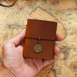 Handmade Vintage Traveler Booklet Mini Edition MINI Loose-leaf Notebook Top Layer Cowhide Pocket Diary Book Notebook