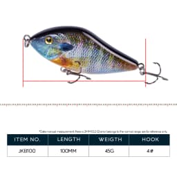 Hanlin Slow Sinking 10cm 45g Glider Jerkbait Wobblers for Big Game Fishing Pike Musky Fishing Lure Buster Artificial Bait Tackle