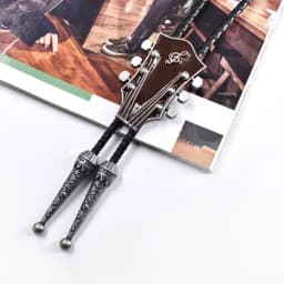 Western Bolo Tie Gaitar Bolo Tie Cowboy Leathers Necktie Moranse Bolo Tie Gaitar Music Necklace Sweater Chain Necklace