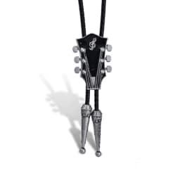 Western Bolo Tie Gaitar Bolo Tie Cowboy Leathers Necktie Moranse Bolo Tie Gaitar Music Necklace Sweater Chain Necklace