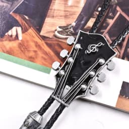 Western Bolo Tie Gaitar Bolo Tie Cowboy Leathers Necktie Moranse Bolo Tie Gaitar Music Necklace Sweater Chain Necklace