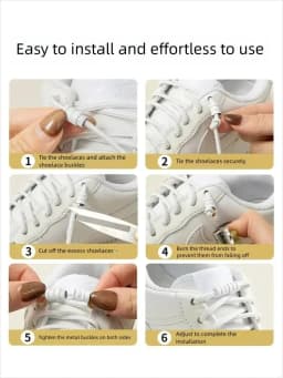 1 Pair Metal Lock Laces Sneakers No Tie Elastic Shoelaces Sports Shoe Laces for Capsule Lock Stretch Shoelace Rubber Shoestrings