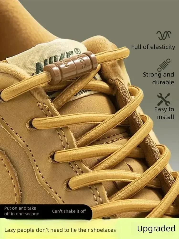 1 Pair Metal Lock Laces Sneakers No Tie Elastic Shoelaces Sports Shoe Laces for Capsule Lock Stretch Shoelace Rubber Shoestrings