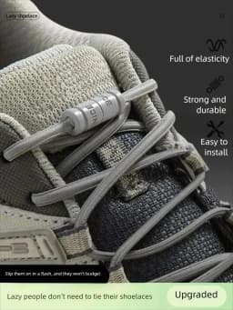 1 Pair Metal Lock Laces Sneakers No Tie Elastic Shoelaces Sports Shoe Laces for Capsule Lock Stretch Shoelace Rubber Shoestrings