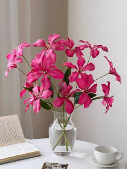 1pc Artificial Silk Flowers Artificial Human-like Flame Orchid Home Living Room Decoration with Artificial Flowers Wedding Windo