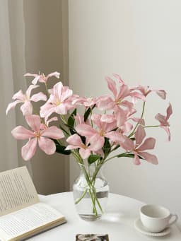 1pc Artificial Silk Flowers Artificial Human-like Flame Orchid Home Living Room Decoration with Artificial Flowers Wedding Windo