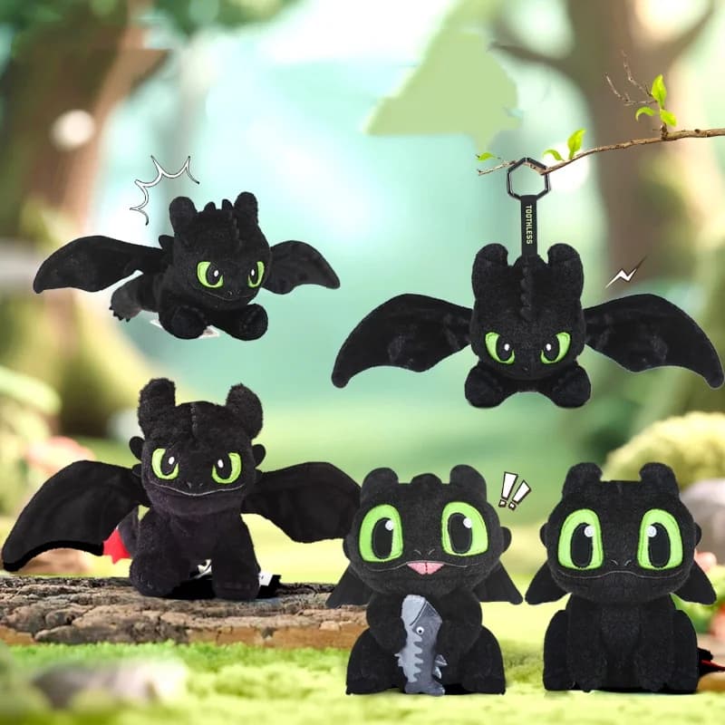 Genuine Classic Anime Small Pendants Plush Keychains Toothless Dolls Stuffed Animals Christmas Birthday Gifts For Kids