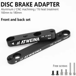 ATWEINA 160 to 180mm Disc Brake Adapter CNC Aluminum Alloy Front/Rear Conversion Bracket with Screws for Road Bike