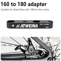 ATWEINA 160 to 180mm Disc Brake Adapter CNC Aluminum Alloy Front/Rear Conversion Bracket with Screws for Road Bike