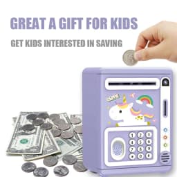 Christmas Gift with Box for Girls Boys Electronic Savings Tank Automatic Paper Rolling Simulated Facial Fingerprint Recognition