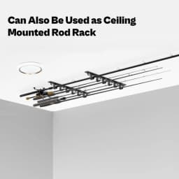 Wall/Ceiling Mount Fishing Rod Holder – Horizontal Storage Rack Holds 6 Rods, Garage Organization System