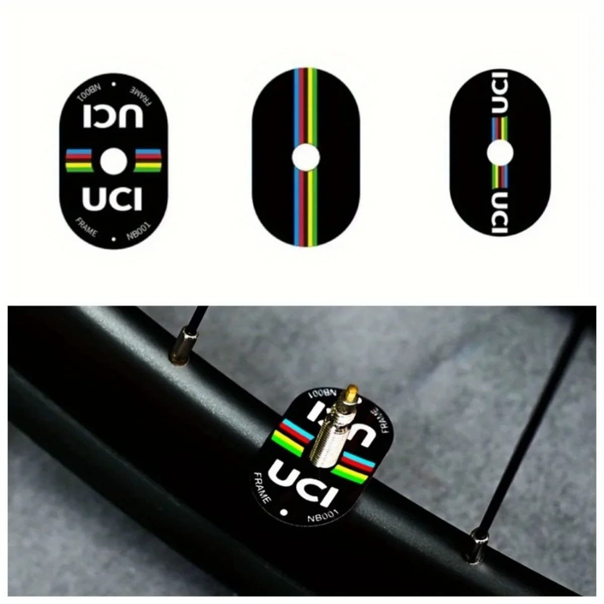 2PCS/sheet Dancehall Bicycle Wheel Blowhole Decoration Sticker, UCI Style Cycling Rally Personalized Decoration