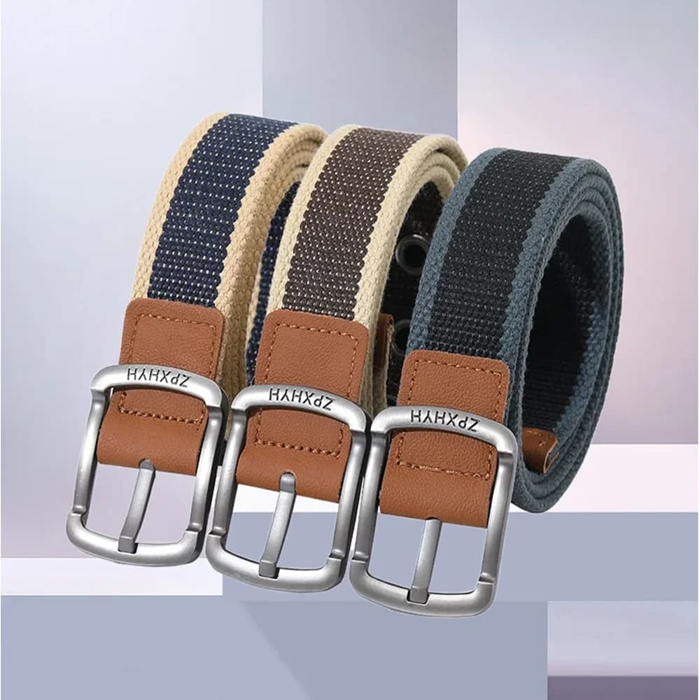 3.5cm New Style Pin Buckle Canvas Belt Men's Women's Woven Belt Young Student Jeans Belts for Men Luxury Designer Brand Belt