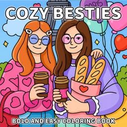 COZY BESTIES: Coloring Book for Adults And Teens Featuring Cute Cozy Daily Activities for Relaxation DIY Painting Drawing Gift
