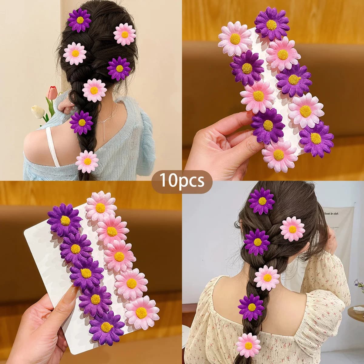 10 Sweet Flower Hairpins and Braided Clips Suitable for Daily Hair Accessories