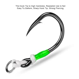 Proberos 5PCS Super Heavy Duty Ironplate Single Big Hook, Jigging Assist Saltwater Hooks
