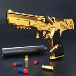 AMechanical Automatic Desert Eagle Toy Gun Shell Ejection Airsoft Pistol Continuous Firing Soft Bullet Toy For Children Shooting